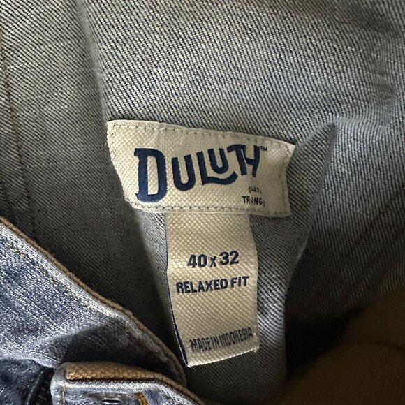 Duluth Trading Flex Denim Jean Pant Men 40x32 Blue Workwear Utility Straight Fit - Picture 5 of 13